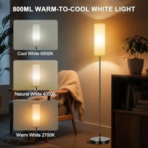 FRIDEKO HOME Floor Lamp, 9W 800LM Color Changing Smart Lamp with Music Sync, App & Remote Control, Adjustable Brightness & Color Temperature Standing