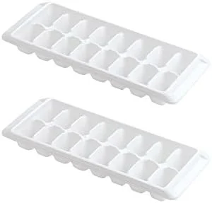 Kitch Ice Tray Easy Release White Ice Cube Trays - 16 Cube (Pack of 2) (2867-WHT-2)