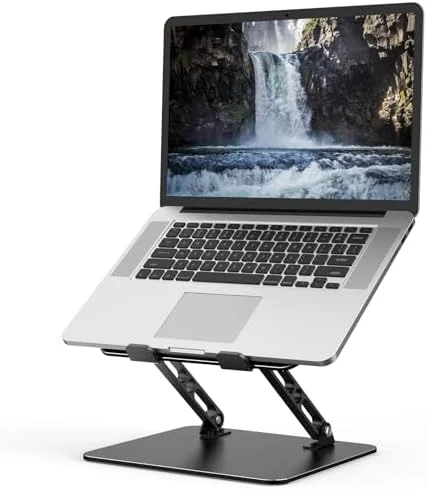 Adjustable Laptop Stand for Desk, Metal Foldable Laptop Riser Holder, Portable Desktop Book Stands, Ventilated Cooling Computer Notebook Stand