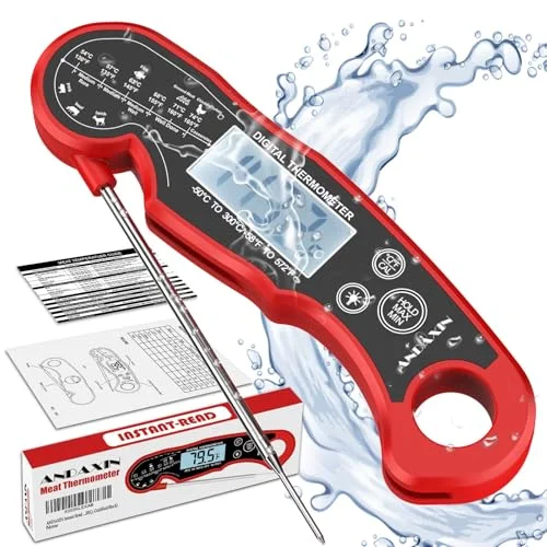 Meat Thermometer Digital for Grilling and Cooking - ANDAXIN Waterproof Ultra-Fast Instant Read Food thermometers with Backlight & Calibration for