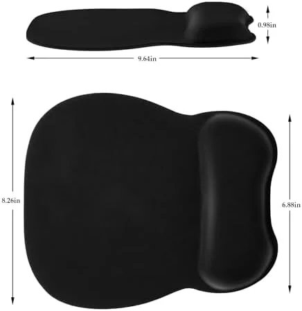 EooCoo Ergonomic Mouse Pad with Wrist Support - Mousepad with Memory Foam Wrist Rest and Non-Slip Base for Computer, Cafe, Home & Office, 9.64 x 8.26