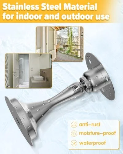 Door Stoppers Magnetic Door Catch - 2 Pack Stainless Steel Heavy Duty Door Holder Stops for Bottom Top of Door - Wall Floor Mounting No Drill Strong