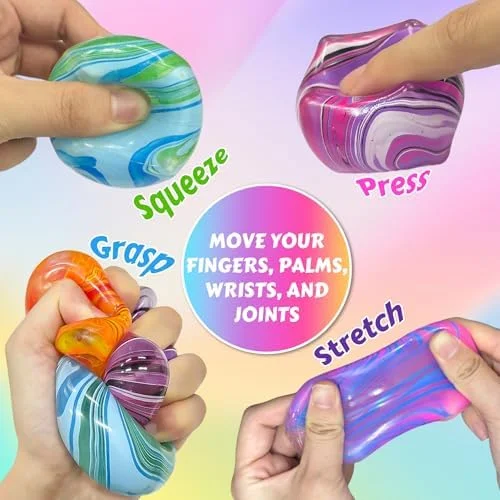 4 Pcs Stress Cube Squishies Fidget Toys - Ice Cube Shape Squeeze Toys, Slow Rise Stress Balls Sensory Toy for Kids Adults with Autism, Stress Relief