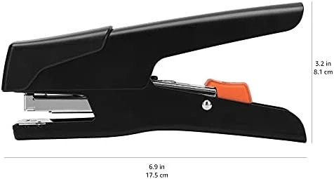 Amazon Basics Effortless Handheld Plier Stapler - 25 Sheet Capacity, Heavy Duty, Easy to Use, Black