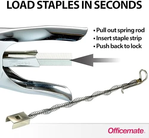 Officemate Classic Plier Stapler Bundle with 10, 000 Staples, Metal, Silver (97768)