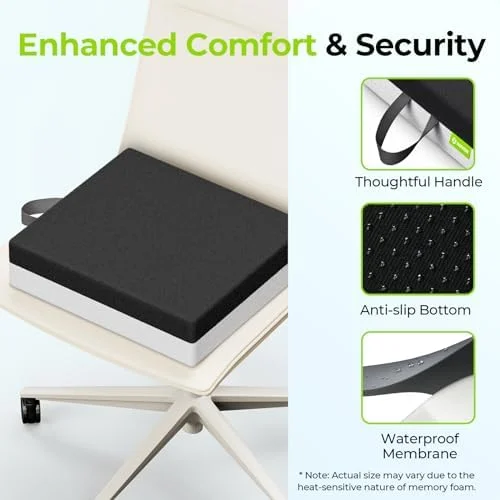 AUVON Ventilation Seat Cushion with Innovation Heat Dissipation Design, Anti-bedsore Wheelchair Cushion with Supportive Memory Foam, Waterproof &