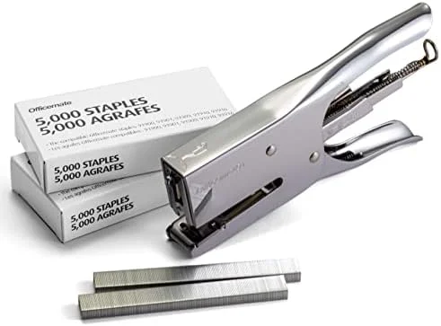 Officemate Classic Plier Stapler Bundle with 10, 000 Staples, Metal, Silver (97768)