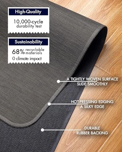 Office Chair Mat for Hardwood Floor Under Desk Computer Rolling Chair Mat for Wood/Tile Floor Non-Slip Heavy Duty Desk Rug PVC Plastic Hard Floor