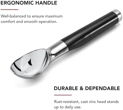 KitchenAid Classic Ice Cream Scoop, 8.6 inches, Black