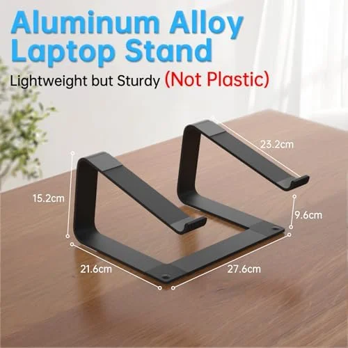 Laptop Stand for Desk Portable Computer Riser Metal Notebook Holder Printer Stand Office Desk Accessories Compatible with MacBook Air, Pro, Dell, HP