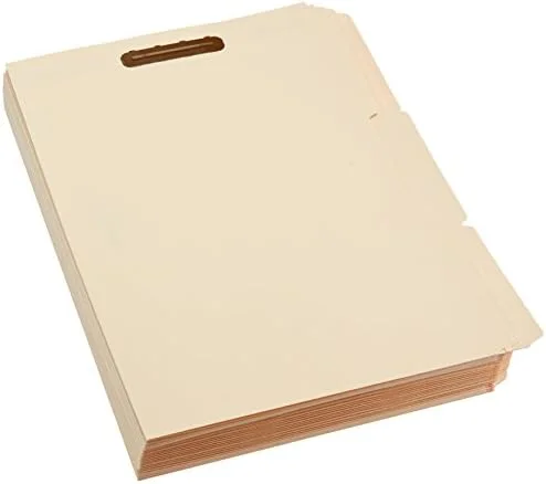 Amazon Basics Manila File Folders with Fasteners for Organized Filing - Letter Size, 100-Pack
