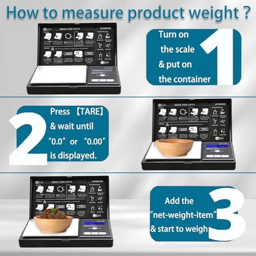 Weigh Gram 200g Digital Pocket Gram Scale 0.01g Accuracy - 200g x 0.01g Mini Digital Grams Scale, Small Food Scale, Jewelry Scale, Ounces Grains Scale