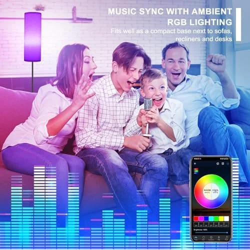 FRIDEKO HOME Floor Lamp, 9W 800LM Color Changing Smart Lamp with Music Sync, App & Remote Control, Adjustable Brightness & Color Temperature Standing