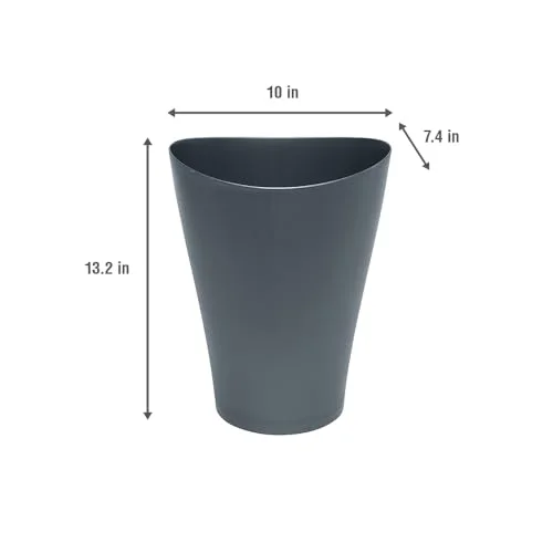 Rubbermaid Spa Works Vanity Wastebasket Home/Bathroom/Office Use Small 2.25 Gallon Plastic Gunmetal Blue Home/Kitchen/Garage/Apartment/Office
