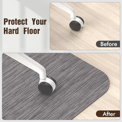 Blvornl Office Chair Mat for Hardwood Floor, 36" x 48" Desk Computer Chair Mat for Hard Wood and Tile Floor, Large Anti-Slip Hard Floor Protector