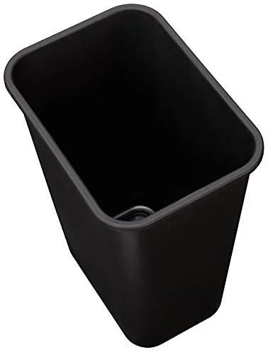 Amazon Basics Rectangular Commercial Office Wastebasket - Easy to Clean, Space-Saving, 10 Gallon, Black