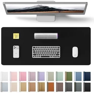 YSAGi Leather Office Desk Pad Protector, Large Mouse Pad, Non-Slip, PU Leather, Laptop Desk Blotter, Waterproof Writing Pad for Office and Home