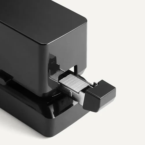 Amazon Basics Electric Automatic Stapler for Desk - 25 Sheet Capacity, No Jam Technology, Adjustable Staple Placement, Battery or AC Powered, Black