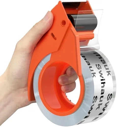 Swihauk 1.88 in x 66.6 YDs Heavy Duty Packing Tape with Dispenser, Strong & Durable Shipping Tape, Packaging Tape, Clear Package Tape for Shipping
