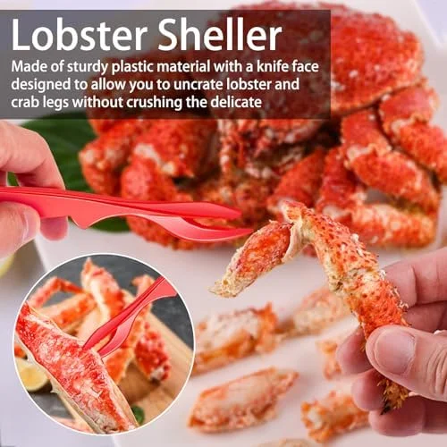 suoundey Seafood Cracker Tool Set With Lobster Sheller Stainless Steel Crab Crackers Crab Leg Fork Seafood Scissors And Storage Bag - Crab Leg Pick