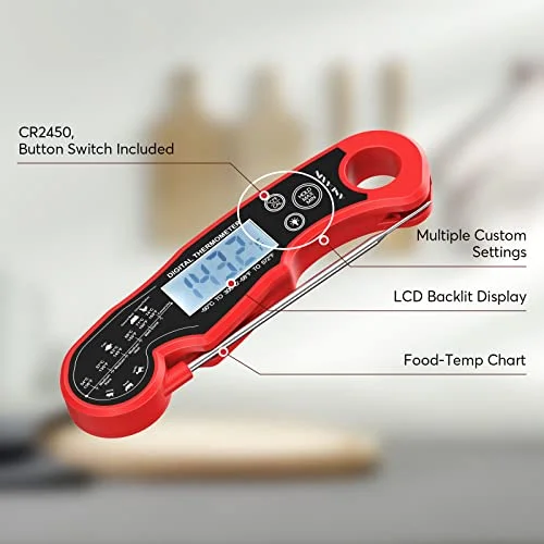 Meat Thermometer Digital for Grilling and Cooking - ANDAXIN Waterproof Ultra-Fast Instant Read Food thermometers with Backlight & Calibration for